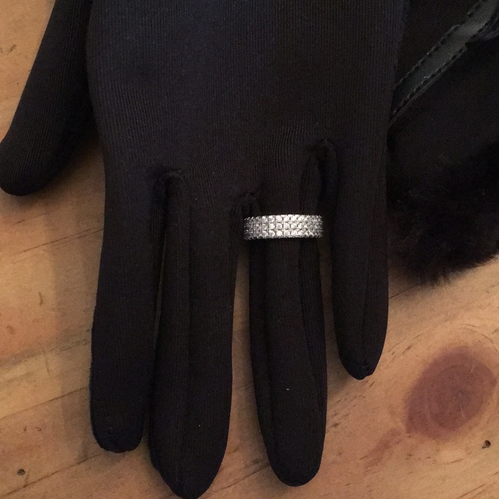 925 silver simulated diamond band